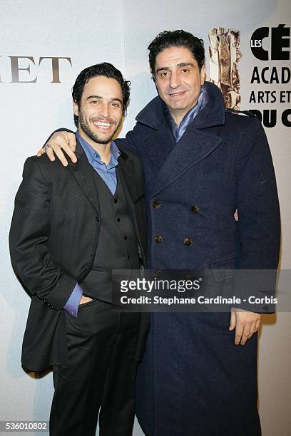 Actors Assaad Bouab and Simon Abkarian attend the Chaumet "Revelations" exhibition party.
