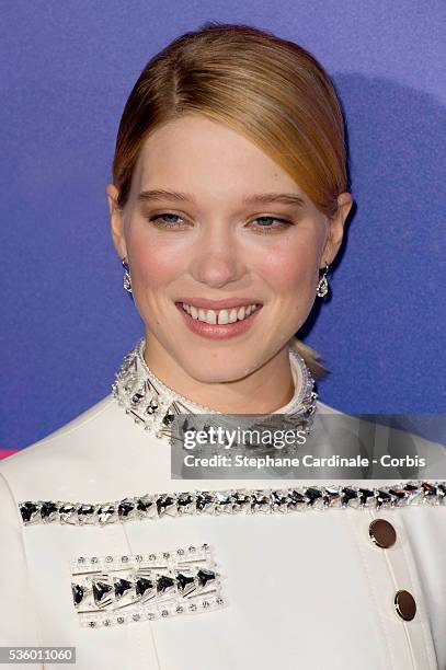 Lea Seydoux attends the "Saint Laurent" Premiere, at Centre Pompidou on September 23, 2014 in Paris, France.