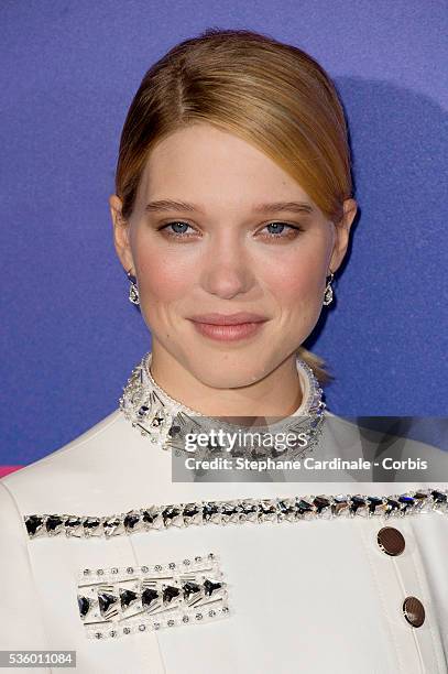 Lea Seydoux attends the "Saint Laurent" Premiere, at Centre Pompidou on September 23, 2014 in Paris, France.