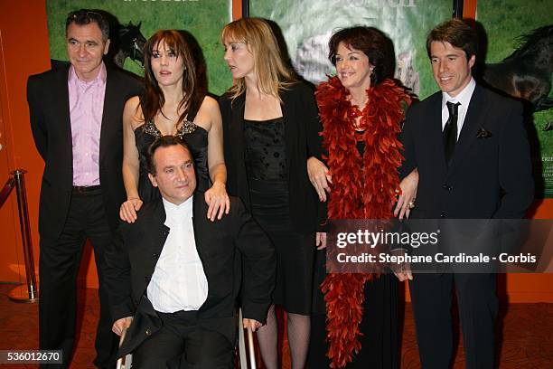 Mathilde Seigner, Bernard Sachse, Valerie Guignabodet, Annie Duperey and Jean Francois Pignon attend the premiere of "Danse Avec Lui" in Paris.