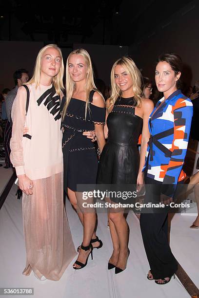 Claire, Virginie and Jenna Courtin Clarins and guest attend attend the Mugler show as part of the Paris Fashion Week Womenswear Spring/Summer 2015 on...