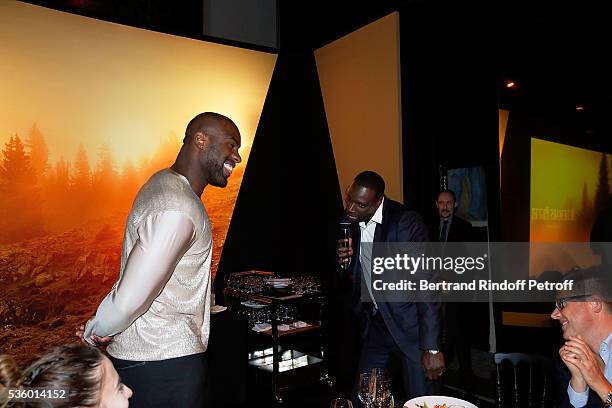 Teddy Riner and Omar Sy attend the Audemars Piguet Rue Royale Boutique Opening on May 26, 2016 in Paris, France.