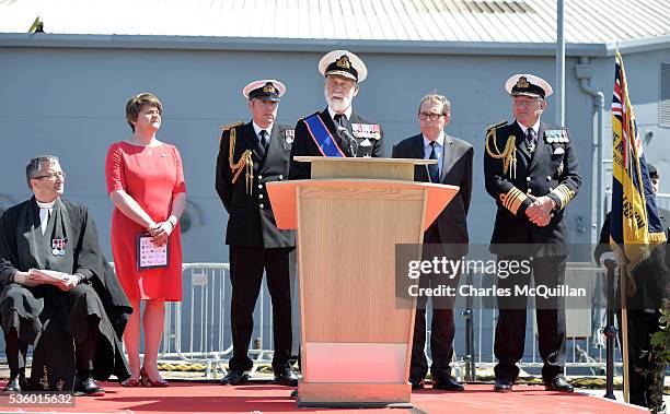 Prince Michael of Kent officially re-opens HMS Caroline on May 31, 2016 in Belfast, Northern Ireland. HMS Caroline is the last surviving ship from...