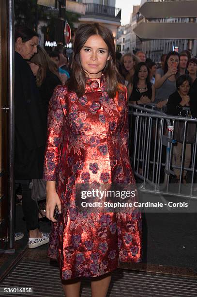 Miroslava Duma attends attends the Jean Paul Gaultier show as part of the Paris Fashion Week Womenswear Spring/Summer 2015 on September 27, 2014 in...