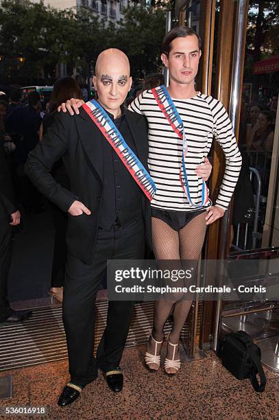 Ali Mahdavi and Guillaume Thomas attend attends the Jean Paul Gaultier show as part of the Paris Fashion Week Womenswear Spring/Summer 2015 on...