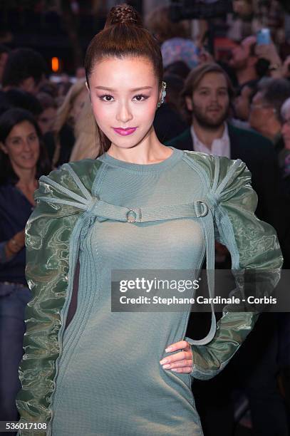 Janice Man attends the Jean Paul Gaultier show as part of the Paris Fashion Week Womenswear Spring/Summer 2015 on September 27, 2014 in Paris, France.