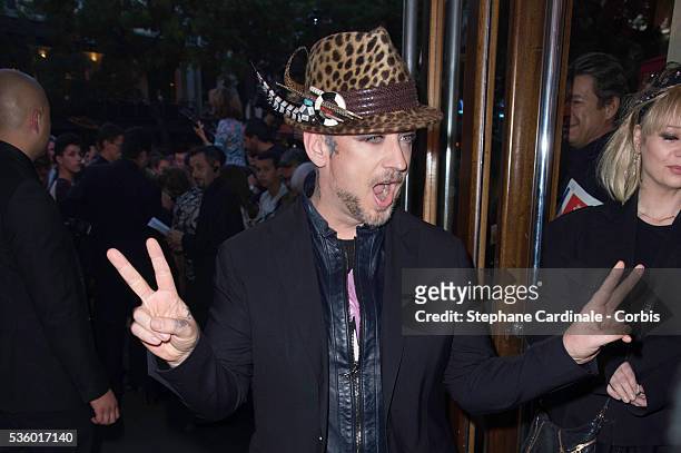 Boy George attends the Jean Paul Gaultier show as part of the Paris Fashion Week Womenswear Spring/Summer 2015 on September 27, 2014 in Paris, France.
