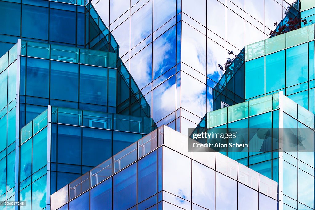 Architecture, reflections, glass buildings