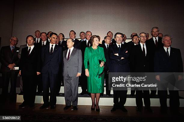 Representatives from European countries attending the European Summit of Maastricht include Helmut Kohl and Hans-Dietrich Genscher of Germany, Norman...