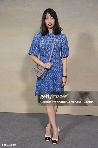 Yi Zhou attends the Chanel show as part of the Paris Fashion Week Womenswear Spring/Summer 2015 on September 30, 2014 in Paris, France.