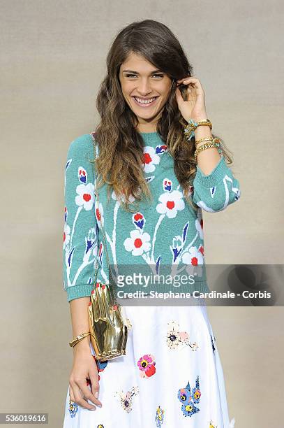 Elisa Sednaoui attends the Chanel show as part of the Paris Fashion Week Womenswear Spring/Summer 2015 on September 30, 2014 in Paris, France.