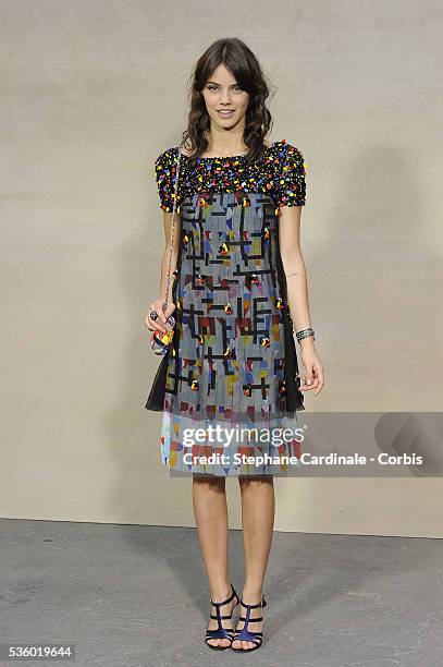 Laura Neiva attends the Chanel show as part of the Paris Fashion Week Womenswear Spring/Summer 2015 on September 30, 2014 in Paris, France.