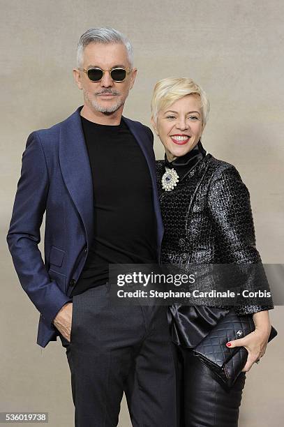 Baz Luhrmann and Catherine Martin attend the Chanel show as part of the Paris Fashion Week Womenswear Spring/Summer 2015 on September 30, 2014 in...