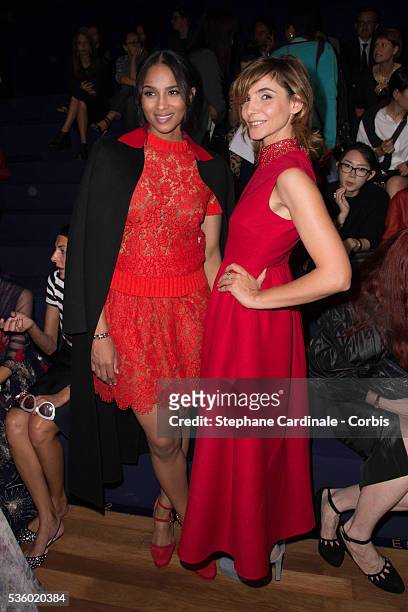 Ciara and Clotilde Courau attend the Valentino show as part of the Paris Fashion Week Womenswear Spring/Summer 2015 on September 30, 2014 in Paris,...