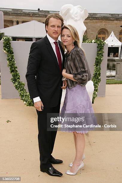 Alessandro Vallarino Gancia and Delphine Arnault at the Christian Dior "Haute Couture" Fall-Winter 2007/2008 collection held at the Versailles Castle...