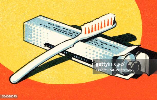 toothbrush and toothpaste - toothpaste stock illustrations