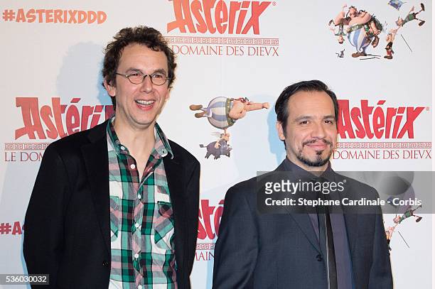 Directors Louis Clichy and Alexandre Astier attend the 'Asterix: Le Domaine des Dieux' Premiere at Le Grand Rex on November 23, 2014 in Paris, France.