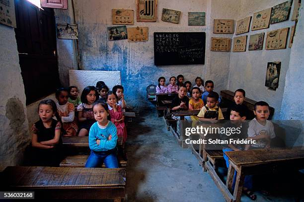 elementary school in fes - fes morocco stock pictures, royalty-free photos & images