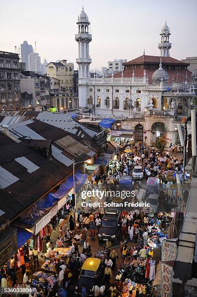jhaveri bazaar in mumbai - bazaar market stock-fotos und bilder
