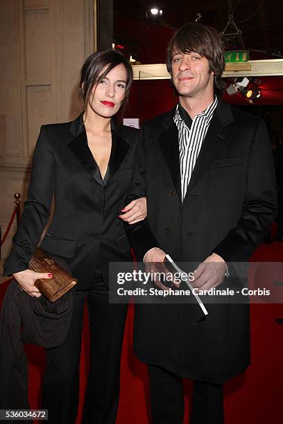 Actors Zoe Felix and date Benjamin Rolland arrive at the cocktail party before the 2008 Cesar ceremony in Paris.