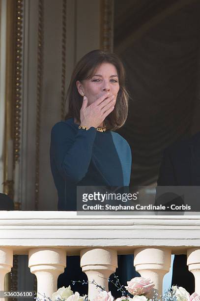 Princess Caroline of Hanover attends the Official Presentation Of The Monaco Twins : Princess Gabriella of Monaco And Prince Jacques of Monaco At The...