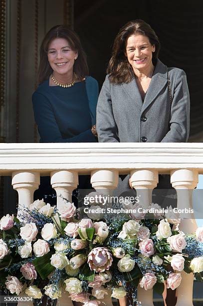 Princess Caroline of Hanover and Princess Stephanie of monaco attend the Official Presentation Of The Monaco Twins : Princess Gabriella of Monaco And...