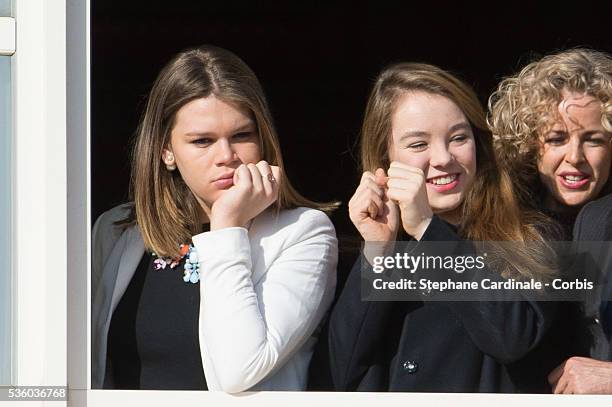 Camille Gotlieb and Princess Alexandra of Hanover attend the Official Presentation Of The Monaco Twins : Princess Gabriella of Monaco And Prince...