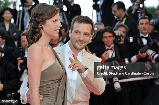 French actor/director Mathieu Kassovitz and his wife Aurore Lagache at the premiere of "Indiana Jones and the Kingdom of the Crystal Skull" during...