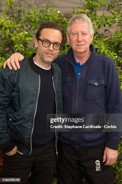 Actor Patrick Mille and director Regis Wargnier attend day ten of the 2016 French Open at Roland Garros on May 31, 2016 in Paris, France.