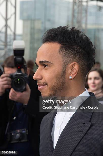 Lewis Hamilton attends the Louis Vuitton Menswear Fall/Winter 2015-2016 show as part of Paris Fashion Week on January 22, 2015 in Paris, France.