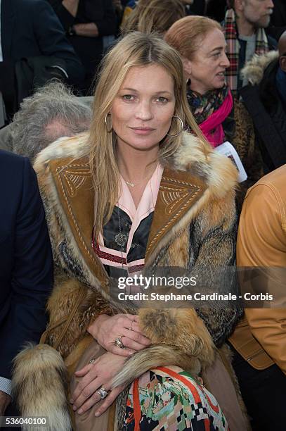 Kate Moss attends the Louis Vuitton Menswear Fall/Winter 2015-2016 show as part of Paris Fashion Week on January 22, 2015 in Paris, France.