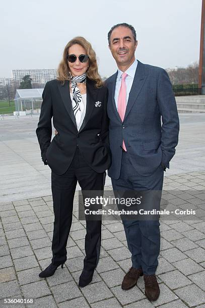 Marisa Berenson and Jean-Michel Simonian attend the Louis Vuitton Menswear Fall/Winter 2015-2016 show as part of Paris Fashion Week on January 22,...