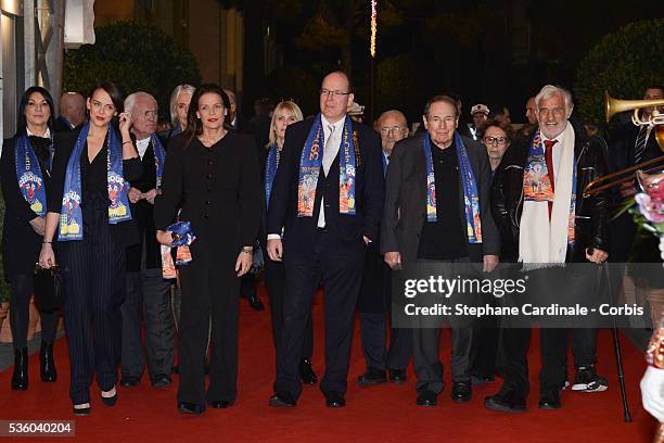 Pauline Ducruet, Princess Stephanie of Monaco, Prince Albert II of Monaco, Robert Hossein and Jean Paul Belmondo attend the Award Ceremony of the...