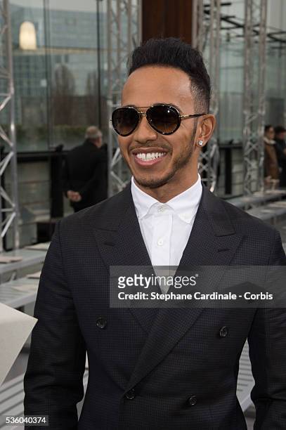 Lewis Hamilton attends the Louis Vuitton Menswear Fall/Winter 2015-2016 show as part of Paris Fashion Week on January 22, 2015 in Paris, France.