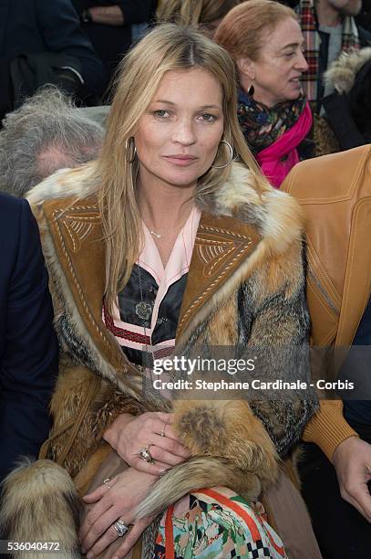 Kate Moss attends the Louis Vuitton Menswear Fall/Winter 2015-2016 show as part of Paris Fashion Week on January 22, 2015 in Paris, France.