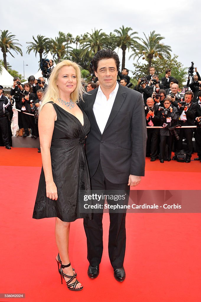Benicio Del Toro and his wife at the premiere of "What Just... News