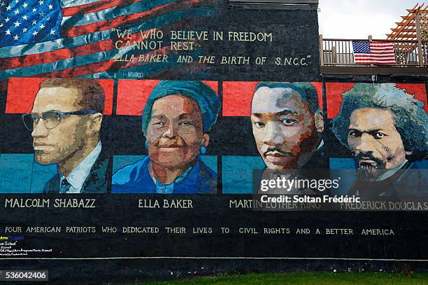 mural in philadelphia - african american history stock pictures, royalty-free photos & images