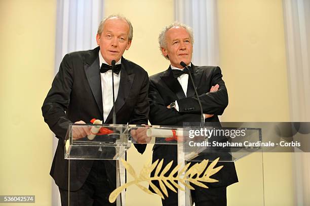 Luc and Jean Pierre Dardenne at the closing ceremony during the 61st Cannes Film Festival.