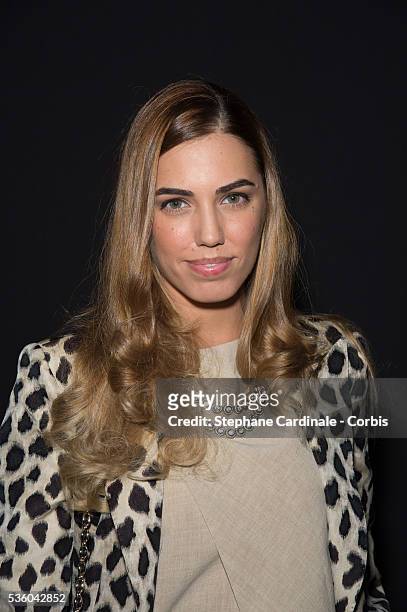 Amber Le Bon attends the Giorgio Armani Prive show as part of Paris Fashion Week Haute Couture Spring/Summer 2015 on January 27, 2015 in Paris,...