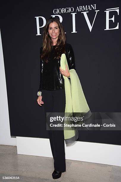 Christina Pitanguy attends the Giorgio Armani Prive show as part of Paris Fashion Week Haute Couture Spring/Summer 2015 on January 27, 2015 in Paris,...