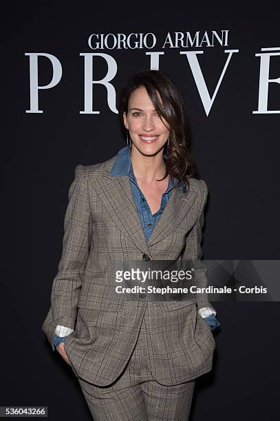 Linda Hardy attends the Giorgio Armani Prive show as part of Paris Fashion Week Haute Couture Spring/Summer 2015 on January 27, 2015 in Paris, France.