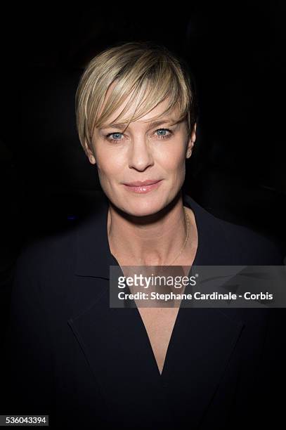 Robin Wright attends the Giorgio Armani Prive show as part of Paris Fashion Week Haute Couture Spring/Summer 2015 on January 27, 2015 in Paris,...
