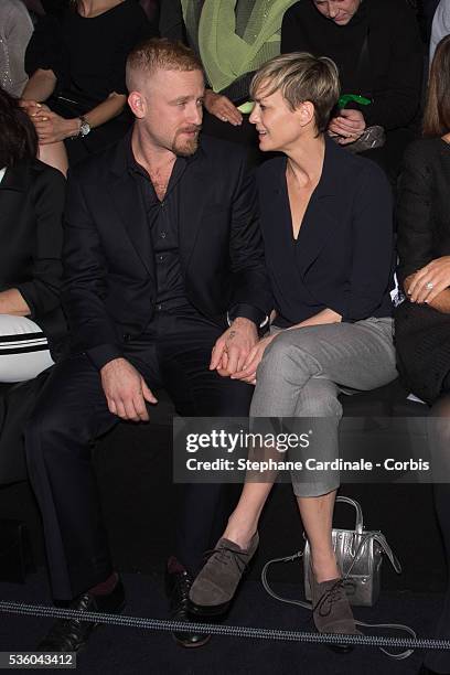 Ben Foster and Robin Wright attend the Giorgio Armani Prive show as part of Paris Fashion Week Haute Couture Spring/Summer 2015 on January 27, 2015...