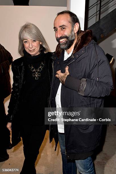 Ariel de Ravenel and Rabih Kayrouz attend the Launch Elie Top 'Haute Joaillerie Fantaisie' Collection on January 27, 2015 in Paris, France