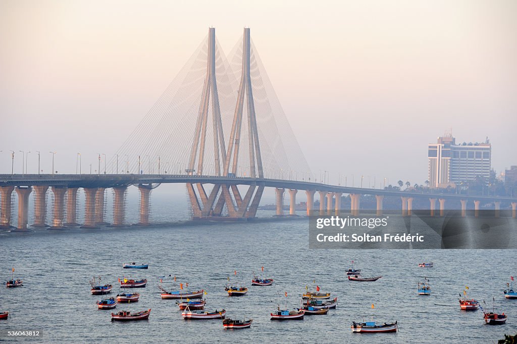 The Rajiv Gandhi Sea Link Project in Mumbai