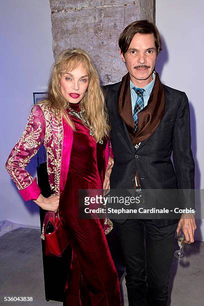 Elie Top and Arielle Dombasle attend the Launch Elie Top 'Haute Joaillerie Fantaisie' Collection on January 27, 2015 in Paris, France