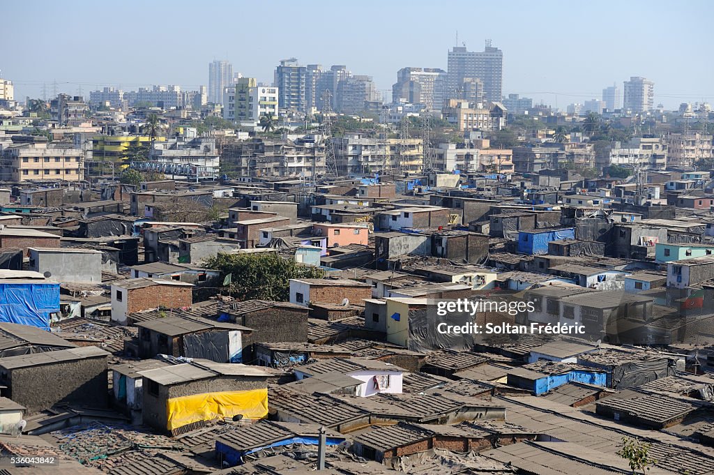 Dharavi slum in Mumbai
