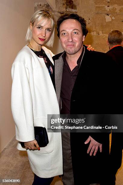 Anne Sophie Mignaux and Emmanuel Perrotin attend the Launch Elie Top 'Haute Joaillerie Fantaisie' Collection on January 27, 2015 in Paris, France