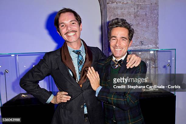 Elie Top and Vincent Darre attend the Launch Elie Top 'Haute Joaillerie Fantaisie' Collection on January 27, 2015 in Paris, France