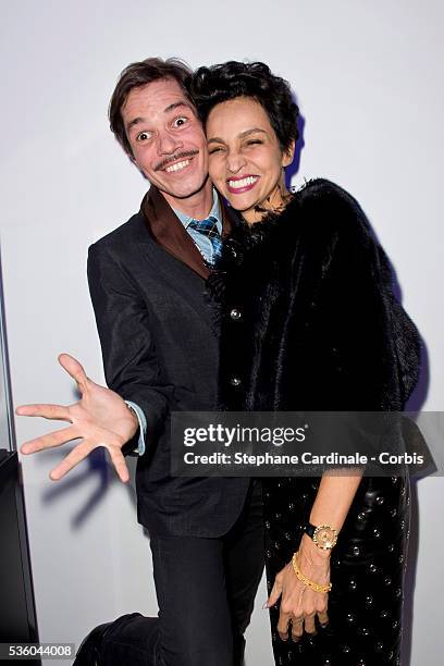 Elie Top and Farida Khelfa-Seydoux attend the Launch Elie Top 'Haute Joaillerie Fantaisie' Collection on January 27, 2015 in Paris, France